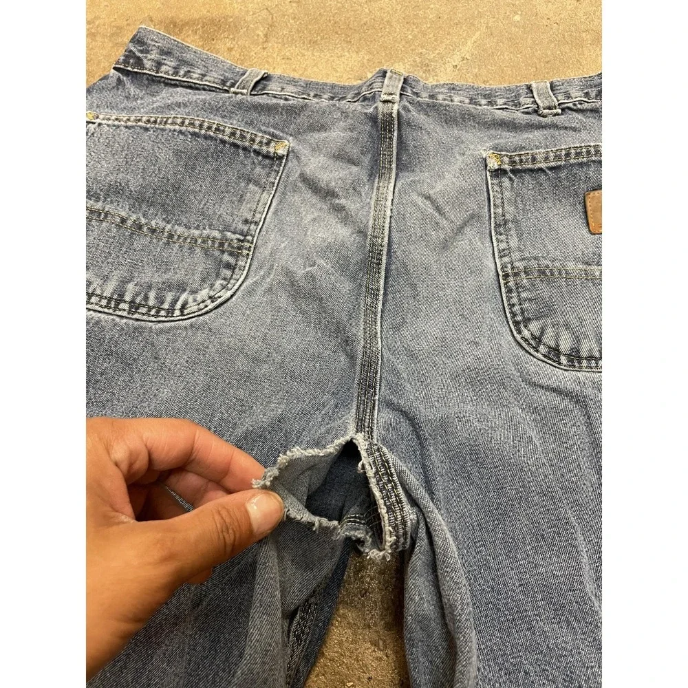 Carhartt B17DPS Jeans Mens 38x30 Stone‎ Wash Blue Relaxed Fit Straight Leg